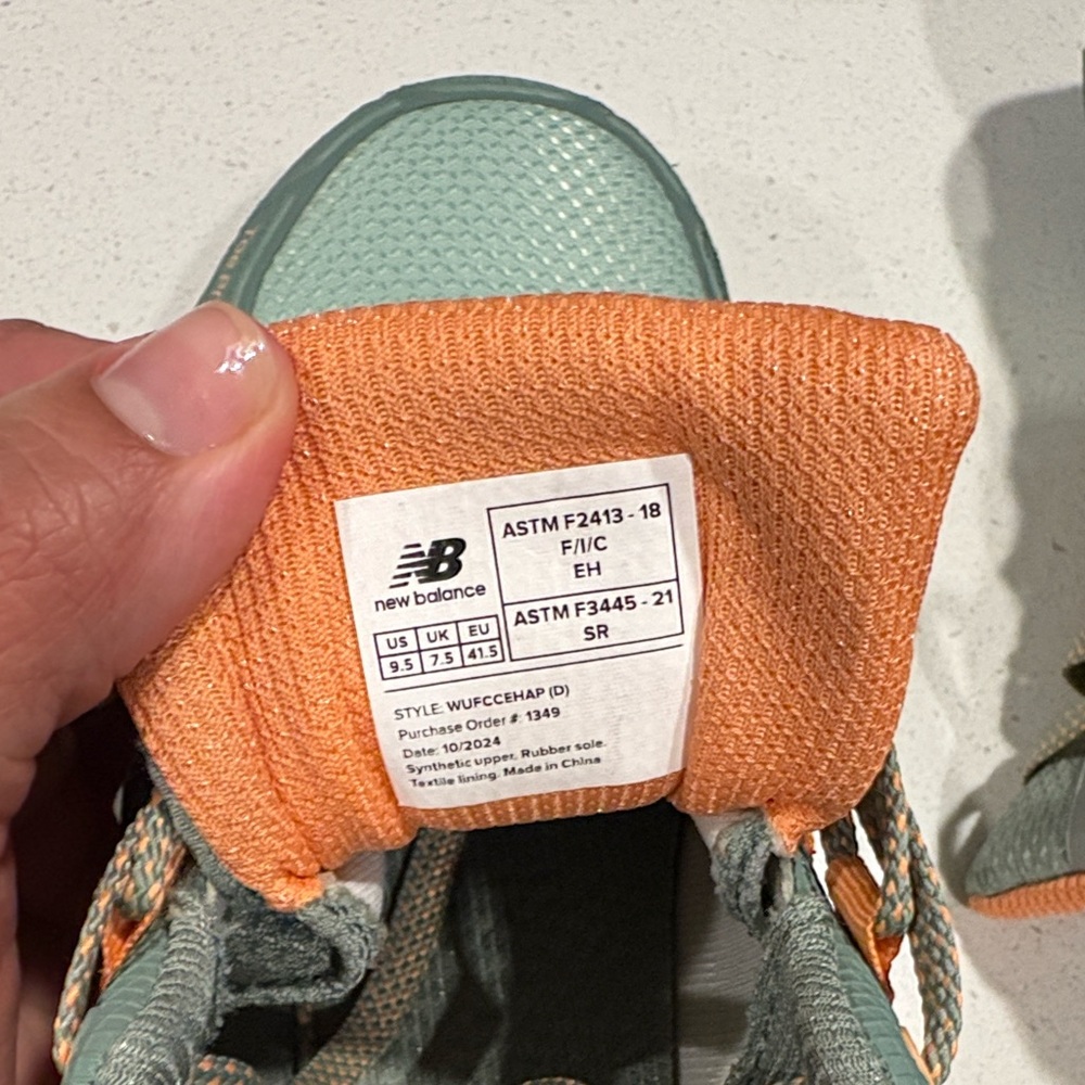 New Balance Green and Orange Athletic Shoes - Picture 6 of 7